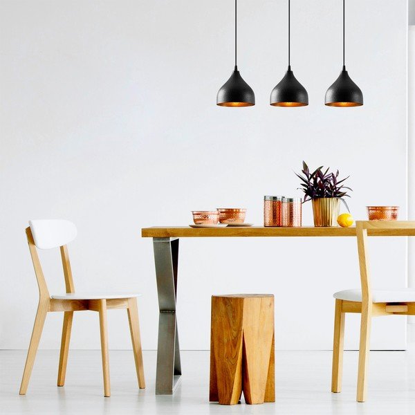 Juodos spalvos kabantis šviestuvas su metaliniu gaubtu Tattoo – Opviq lights-image-1