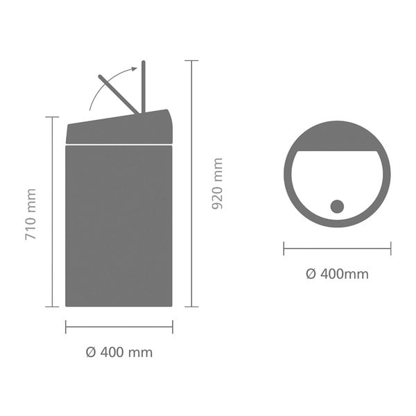 Iš plieno galima atidaryti palietus šiukšliadėžė baltos spalvos 60 l Touch Bin – Brabantia-image-3