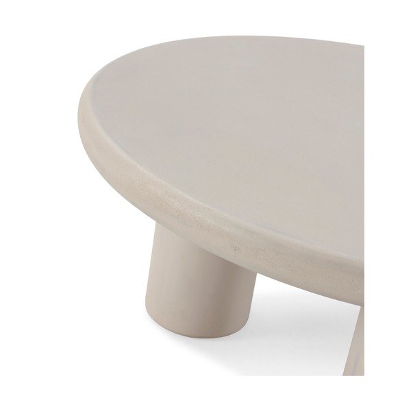 Kreminės spalvos apvalios formos kavos staliukas su akmens dekoru ø 80 cm Iriel – MOME-image-4