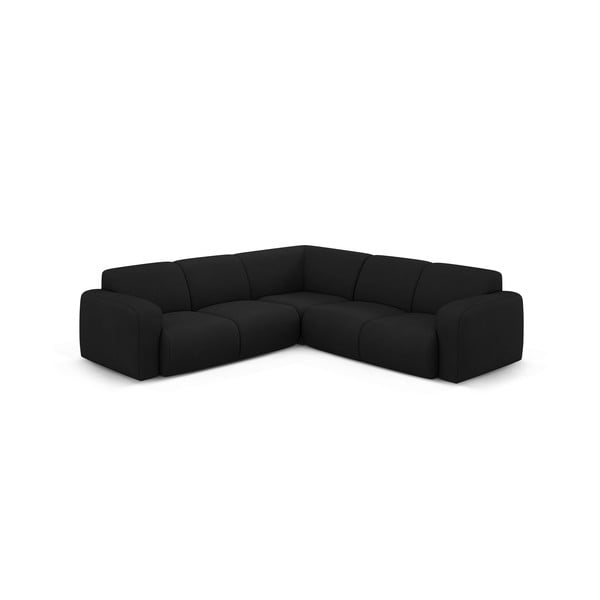 Kampinė sofa juodos spalvos (kintama/„L“ formos) Molino – Micadoni Home-image-1