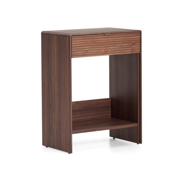 Tamsios natūralios spalvos šoninė spintelė iš riešutmedžio 60x81x37 cm Norlen – Kave Home