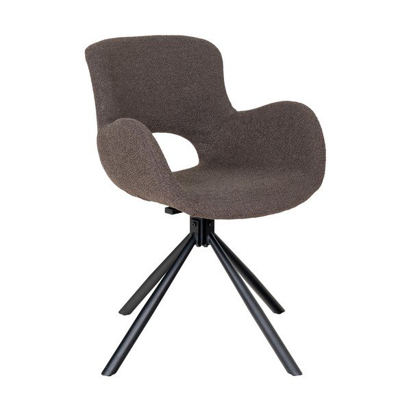 Rudos spalvos iš audinio valgomojo kėdžių komplektas su porankiais 2 vnt. Amorim – House Nordic-image-3