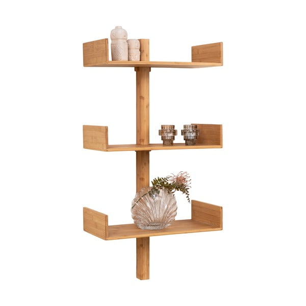 Iš bambuko kelių aukštų sieninė lentyna natūralios spalvos 50 cm Villa – House Nordic-image-2