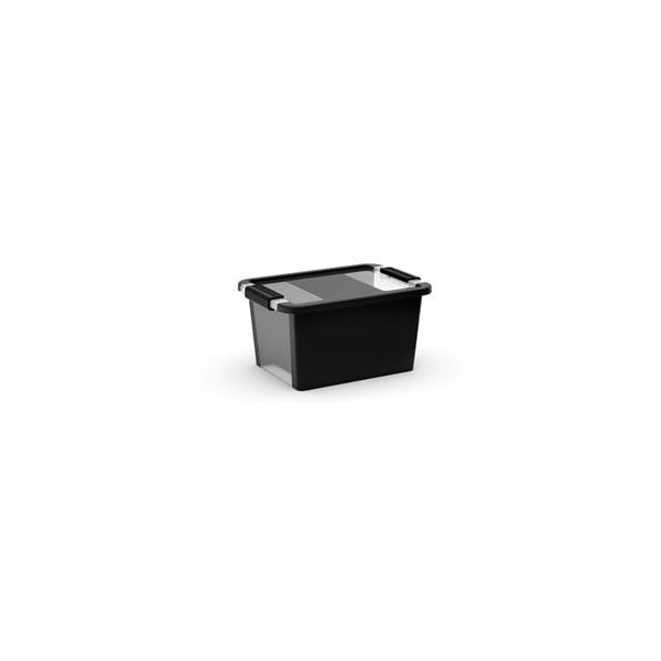 Juodos spalvos iš plastiko daiktadėžė su dangčiu 36,5x26x19 cm Bi-Box S – KIS