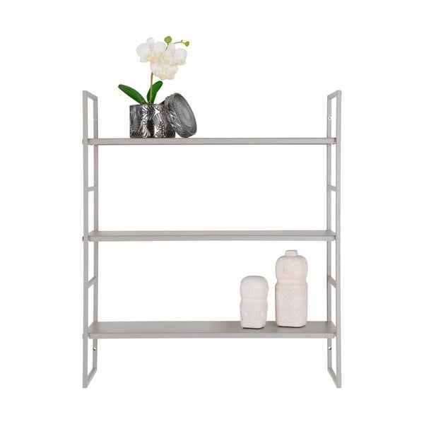Iš metalo kelių aukštų sieninė lentyna šviesiai pilkos spalvos 48 cm Beja – House Nordic-image-2