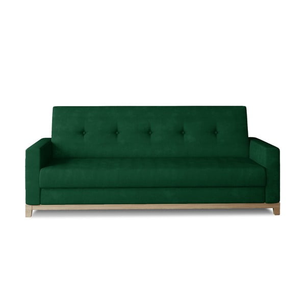 Žalios spalvos iš velveto sulankstoma/su sandėliavimo vieta sofa 216 cm Selene – ELTAP