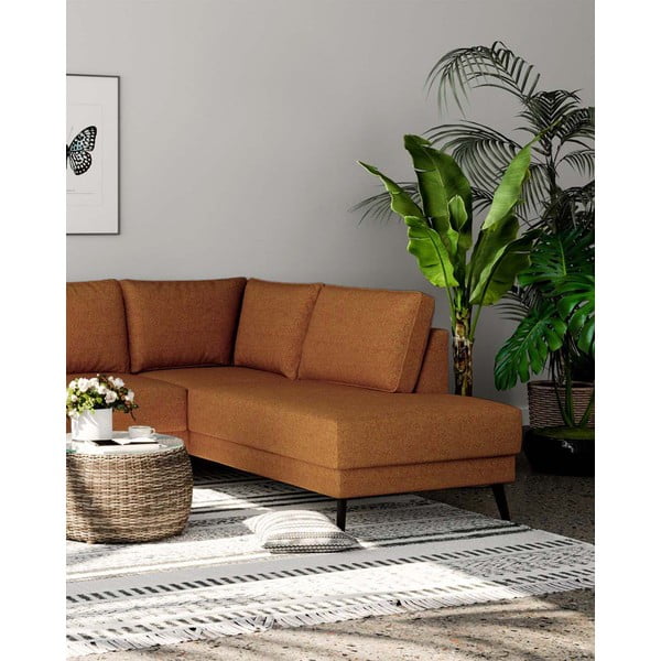 Kampinė sofa oranžinės spalvos (su dešiniuoju kampu) Fynn – Ghado-image-4