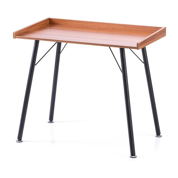 Rašomasis stalas su riešutmedžio dekoro stalviršiu 50x90 cm Fey – Homede