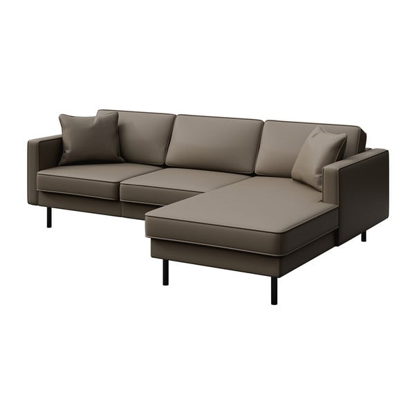 Kampinė sofa šviesiai rudos spalvos iš odos (su dešiniuoju kampu) Kobo – MESONICA-image-2