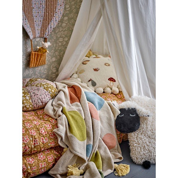 Kreminės spalvos vaikiškas pledas 130x160 cm Clennie – Bloomingville Mini-image-1