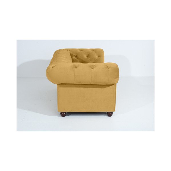 Geltonos spalvos sofa "Max Winzer Orleans Velvet", 196 cm-image-4