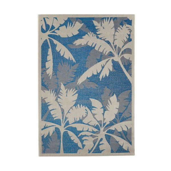 Mėlynai pilkas lauko kilimas Floorita Palms, 135 x 190 cm