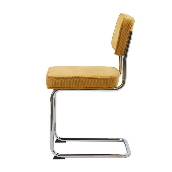 Iš velveto valgomojo kėdė geltonos spalvos Rupert – Unique Furniture-image-4