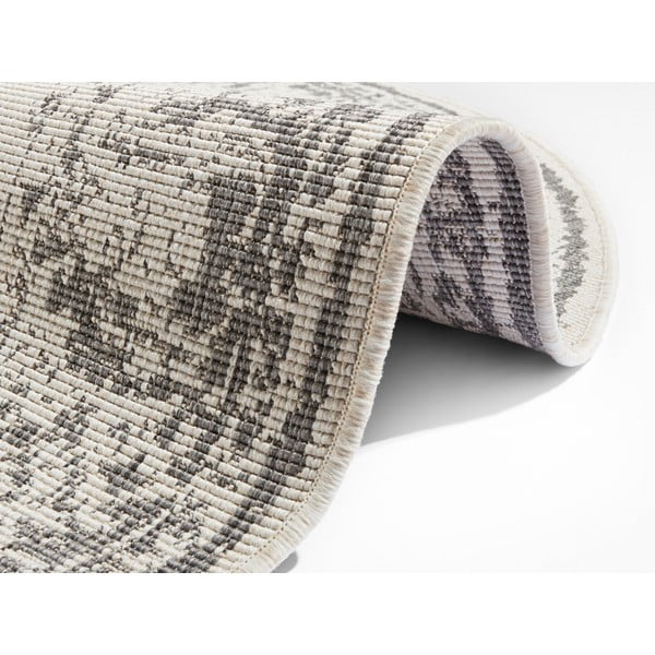 Pilkos ir kreminės spalvos lauko kiliminė danga NORTHRUGS Borbon, ø 200 cm-image-3