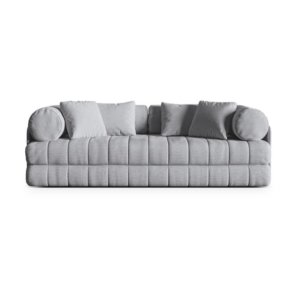 Šviesiai pilkos spalvos iš boucle sulankstoma sofa 206 cm Kemi – Cosmopolitan Design