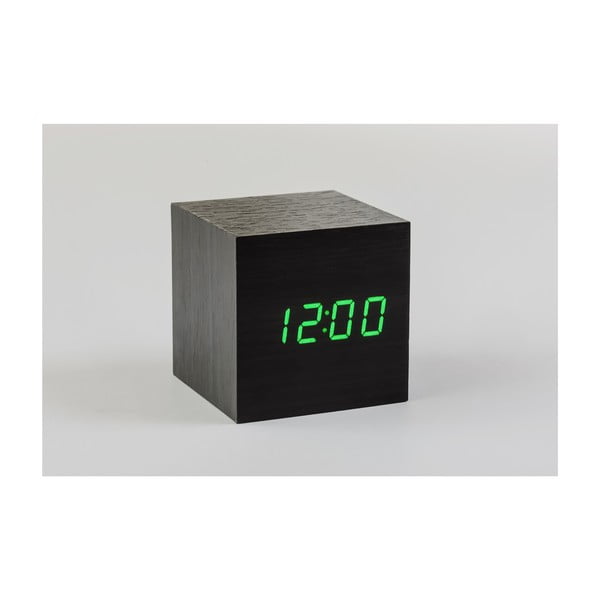 Žalias LED žadintuvas "Cube Click Clock", juodas-image-2
