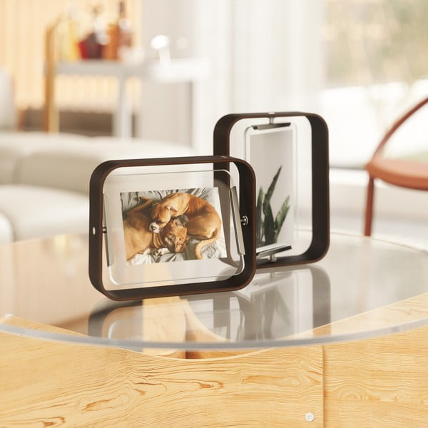 Pastatomas rėmelis iš medienos tamsiai rudos spalvos 19x24 cm Bellwood – Umbra-image-2