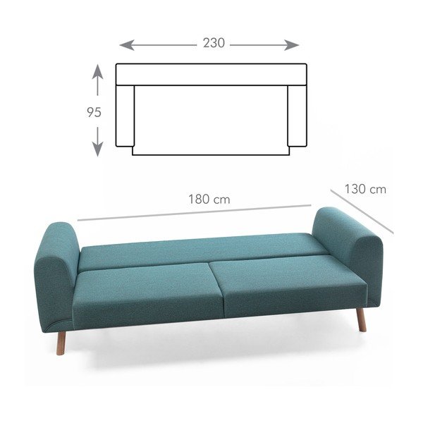 Turkio spalvos sofa lova Balcab Home Dorothy-image-2