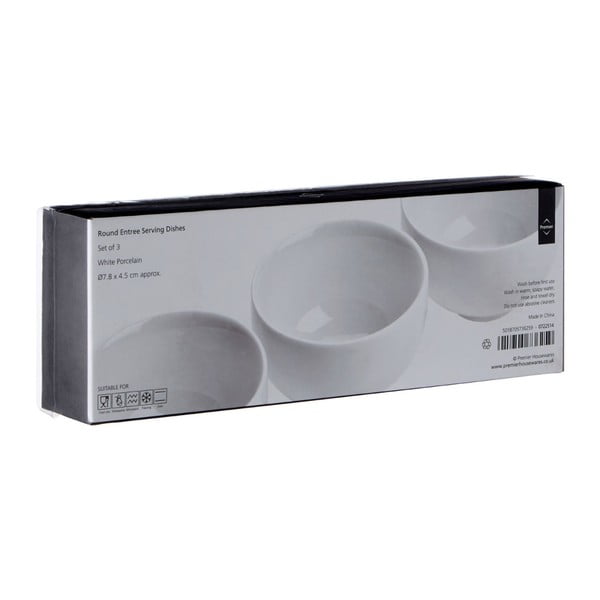 Serviravimo dubenys baltos spalvos iš porceliano  3 vnt. ø 8 cm Entree – Premier Housewares-image-3