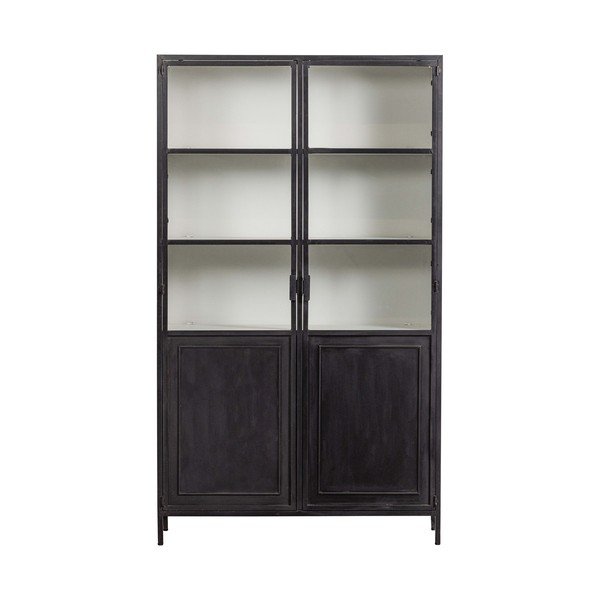 Vitrina iš metalo juodos spalvos 110x189 cm Nora – Basiclabel 
