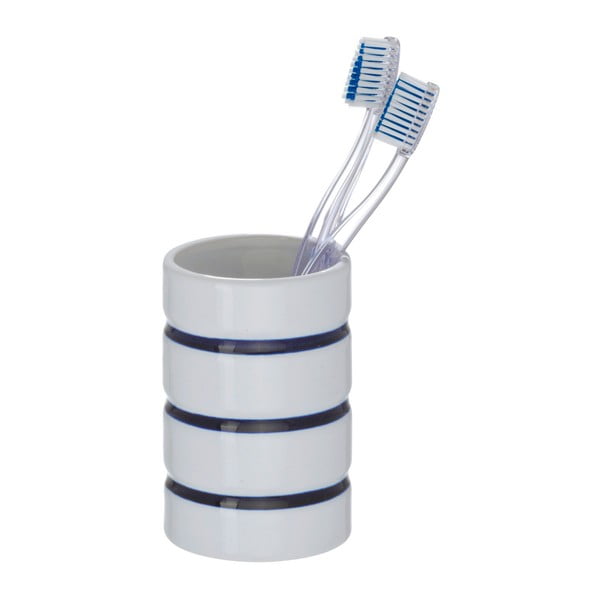Baltos ir mėlynos spalvos dantų šepetėlio puodelis "Wenko Marine
