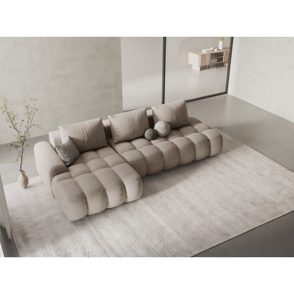 Šviesiai rudos spalvos sulankstoma/su sandėliavimo vieta kampinė sofa (su kairiuoju kampu/su gultu) Linz – Cosmopolitan Design-image-1