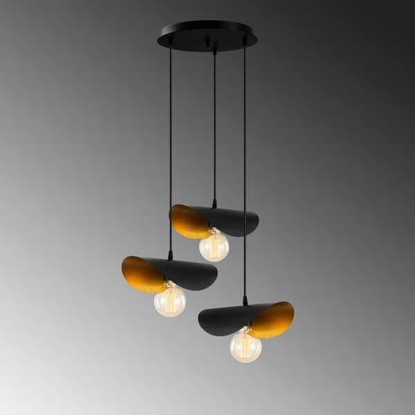 Kabantis šviestuvas juodos spalvos/auksinės spalvos ø 45 cm su metaliniu gaubtu Sivani – Opviq lights-image-2