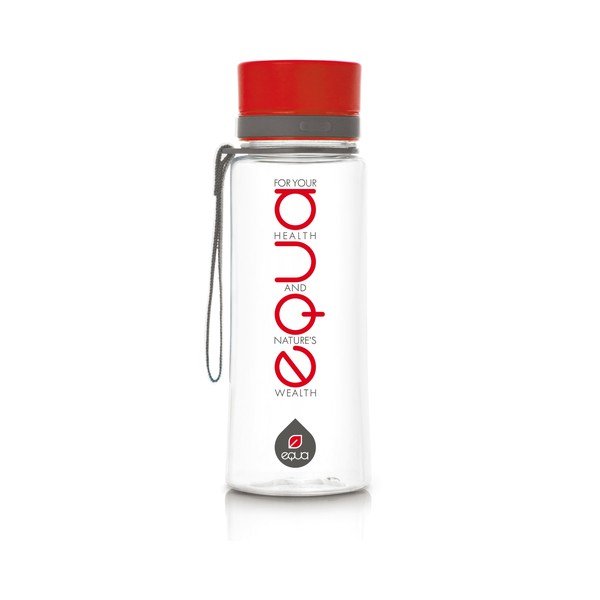 Plastikinis butelis Equa Red Text, 0,4 l
