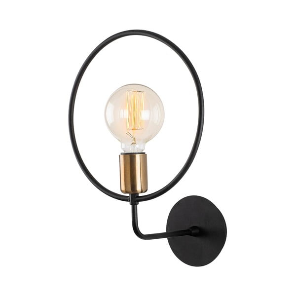 Sieninė lempa juodos spalvos Circle – Opviq lights-image-2