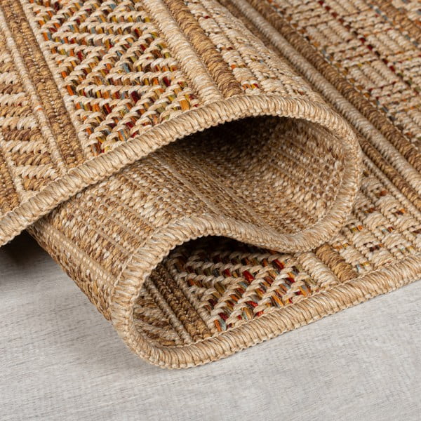 Lauko kilimas natūralios spalvos 120x170 cm Farah Stripe – Flair Rugs-image-3