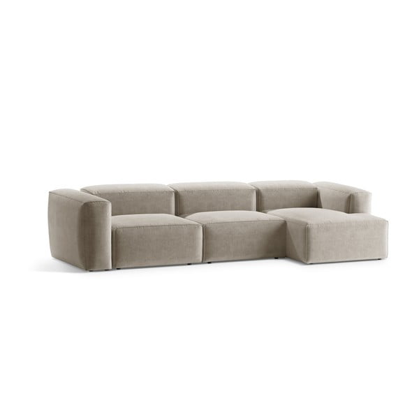 Smėlio spalvos kampinė sofa (su dešiniuoju kampu/su gultu) Bergamo – Cosmopolitan Design-image-2