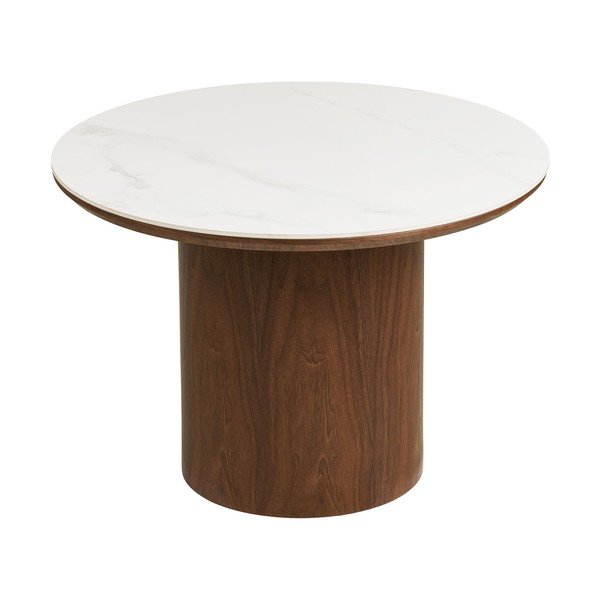 Tamsios natūralios spalvos iš keraminės plokštės apvalios formos kavos staliukas ø 60 cm Noli – House Nordic-image-2