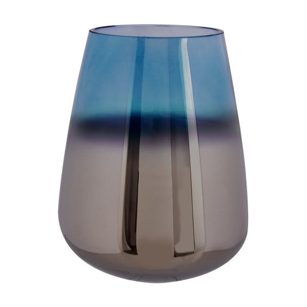 Mėlyno stiklo vaza PT LIVING Oiled, aukštis 23 cm
