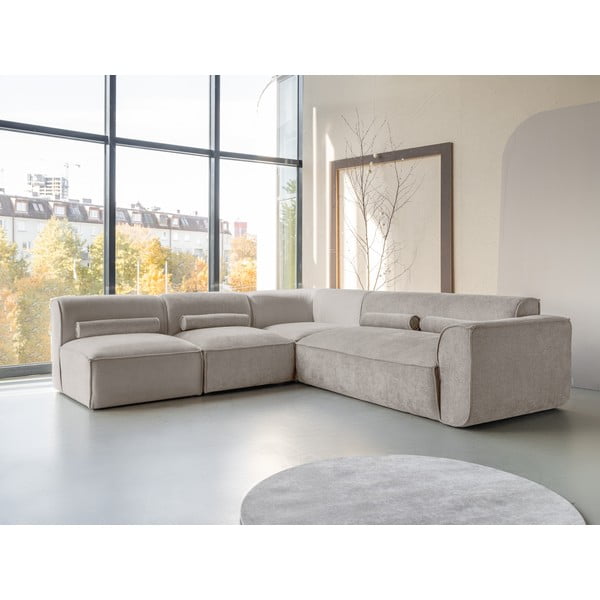 Kampinė sofa smėlio spalvos (su kairiuoju kampu) Flex Felix – Miuform-image-3