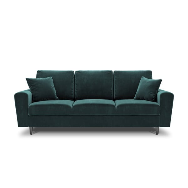Smaragdinės spalvos iš velveto sulankstoma/su sandėliavimo vieta sofa 235 cm Kyoto – Cosmopolitan Design