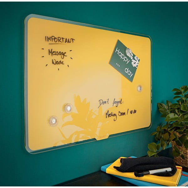 Geltona stiklinė magnetinė lenta Leitz Cosy, 80 x 60 cm-image-3