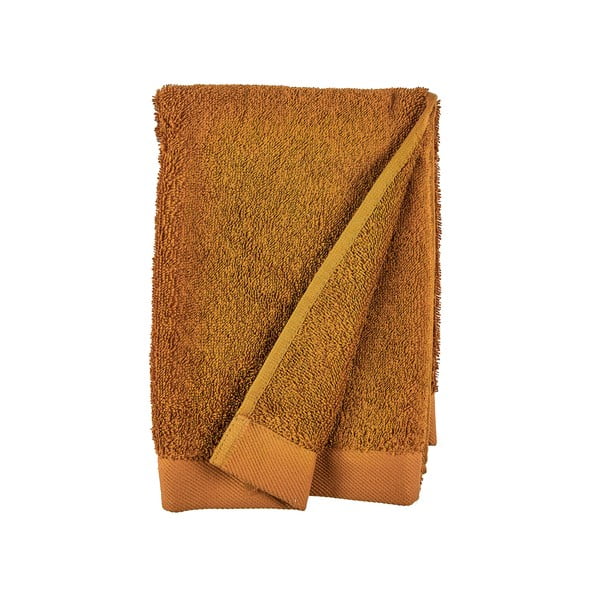 Oranžinis medvilninis frotinis rankšluostis Södahl Clay, 100 x 50 cm