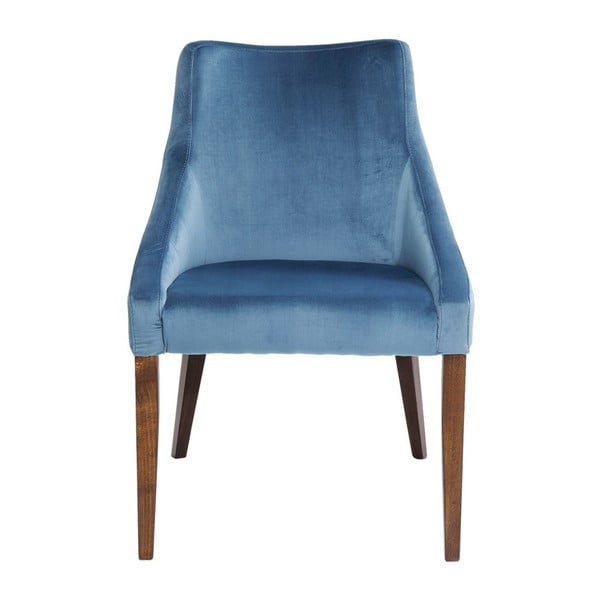 Mėlynas fotelis su buko medienos kojomis Kare Design Mode