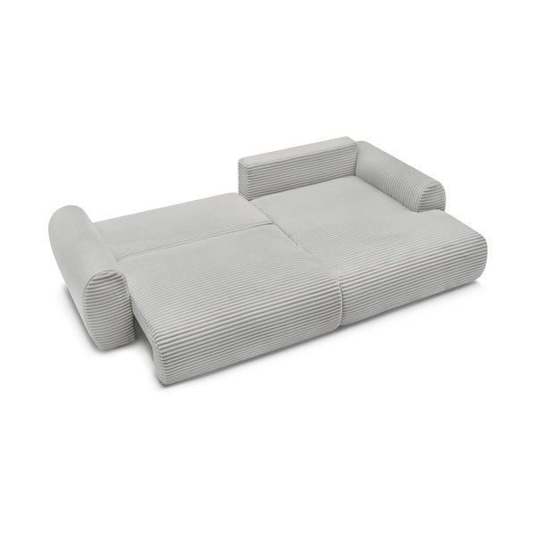 Iš kordinio velveto sulankstoma kampinė sofa šviesiai pilkos spalvos (su dešiniuoju kampu) Lucien – Bobochic Paris-image-4