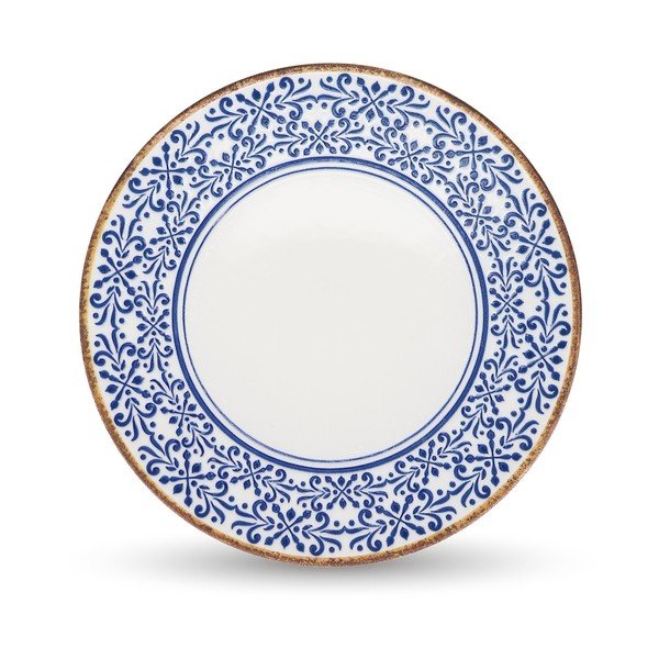 Baltos spalvos/mėlynos spalvos skirta serviravimui iš porceliano  lėkštė ø 32 cm Azul – BonBistro
