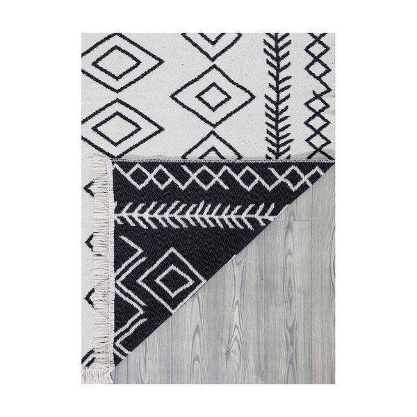 Baltos ir juodos spalvos medvilninis kilimas Oyo home Duo, 60 x 100 cm-image-4