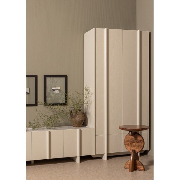 Spintelė kreminės spalvos iš pušies masyvo 101x210 cm Basu – WOOOD-image-1