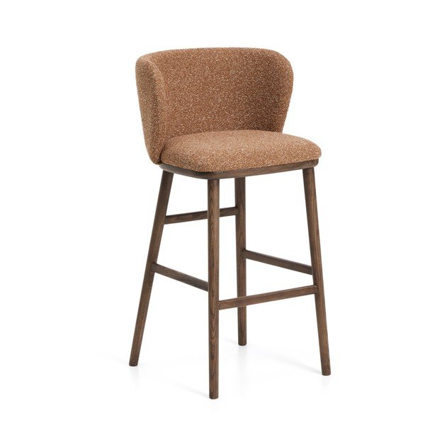 Terakotos spalvos iš audinio baro taburetė (sėdynės aukštis 75 cm) Ciselia – Kave Home