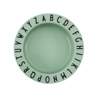 Žalia vaikiška gili lėkštė Design Letters Eat & Learn, ø 15,5 cm