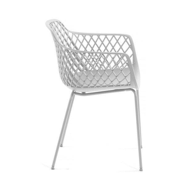Baltos spalvos metalinė sodo kėdė Quinn – Kave Home-image-2