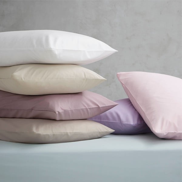 Kreminės spalvos iš perkalio lovos rėmo užvalkalas su guma 135x190 cm Easy Iron Percale – Catherine Lansfield-image-4