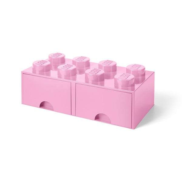 Šviesiai rožinė daiktadėžė su dviem stalčiais LEGO®-image-2