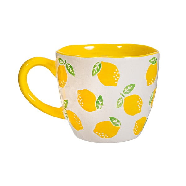 Iš keramikos puodelis geltonos spalvos/baltos spalvos 250 ml Lemon – Sass & Belle