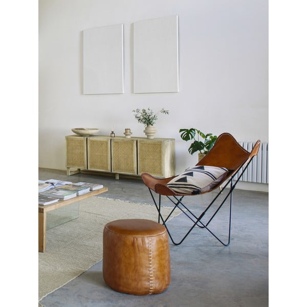 Rudos spalvos odinis pufas Kave Home Cesia-image-4