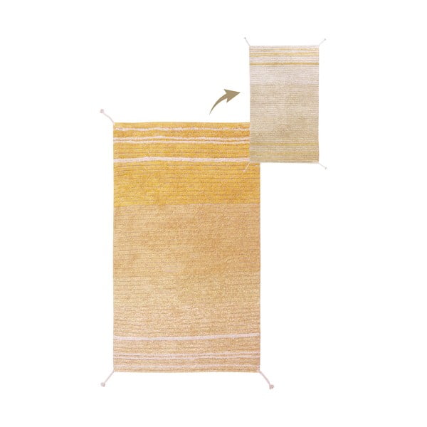 Iš medvilnės kilimas ochros spalvos 80x140 cm Twin Amber – Lorena Canals
